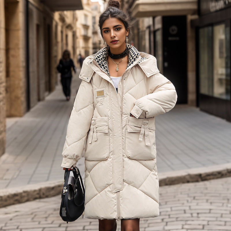 Damen gefütterter langärmliger Winterparka mit verstellbarem Kapuzenkragen und praktischen Taschen Krohn-e
