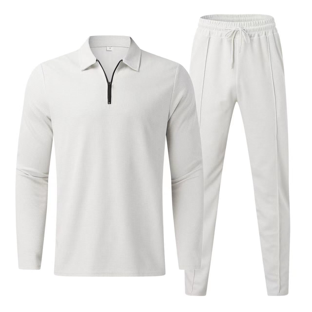 Herren Sportliches Freizeitset mit Polokragen und Reißverschluss Krohn-e