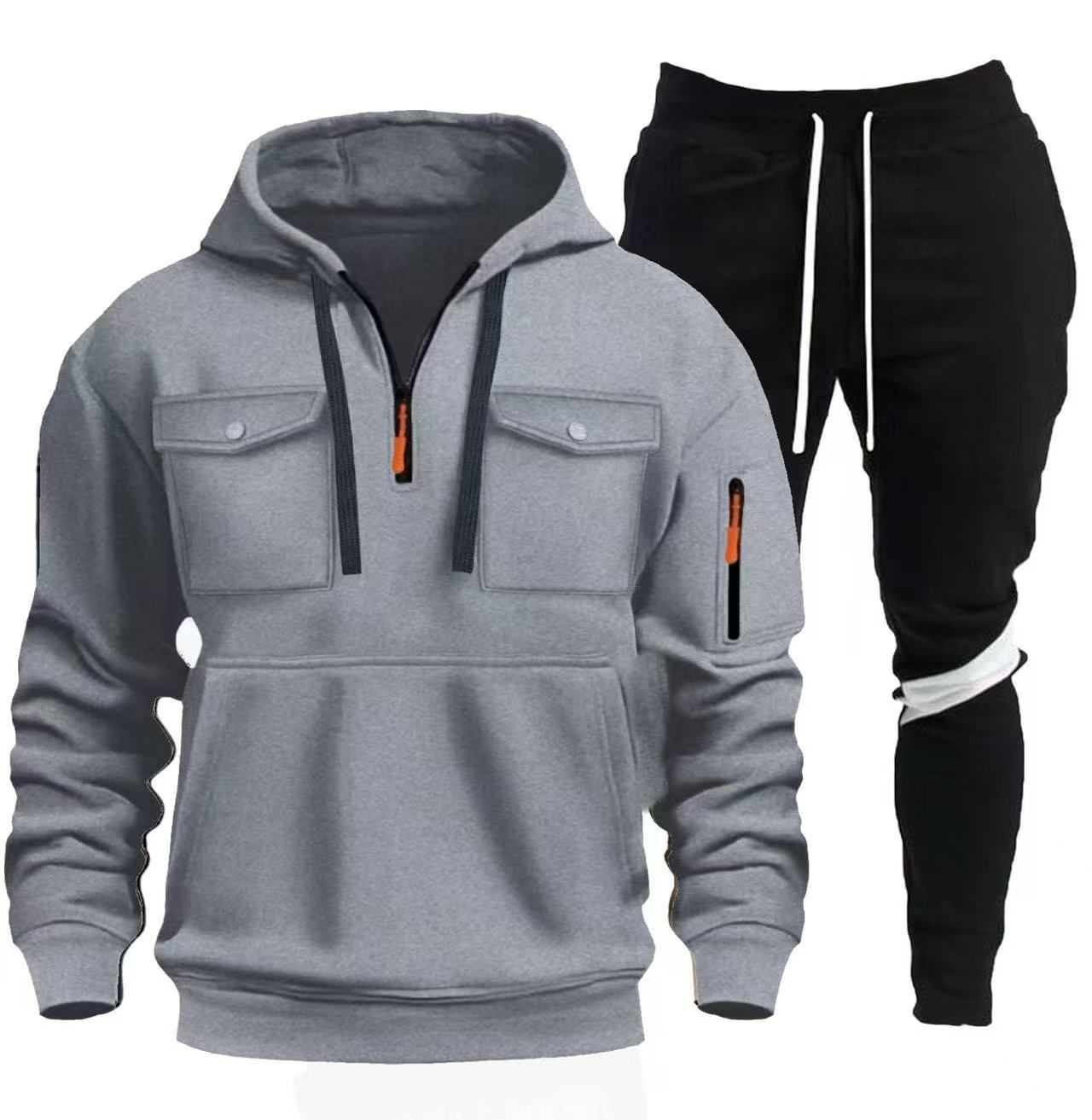 Herren praktische Kapuzenjacke mit Sporthose Krohn-e