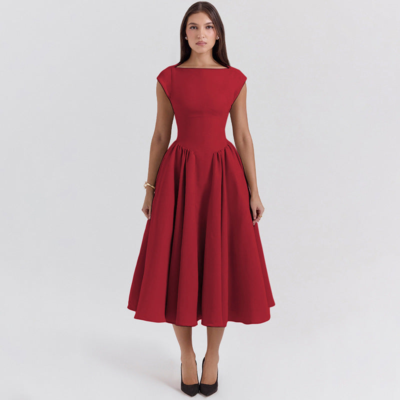 Damen Midi-Kleid mit elegantem A-Linien Schnitt und schickem Quadrat-Ausschnitt Krohn-e