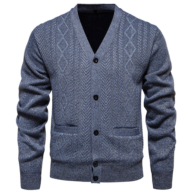 Herren modische Strickjacke mit strukturiertem Muster Krohn-e