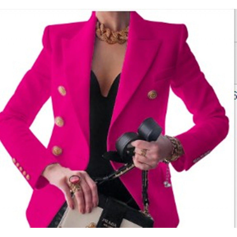 Damen Edler Blazer mit Goldknopf-Detail und klassischem Schnitt Krohn-e