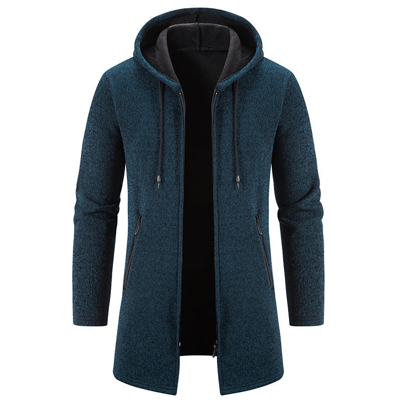 Herren praktische und stilvolle Fleecejacke mit Kapuze und Reißverschlusstaschen Krohn-e