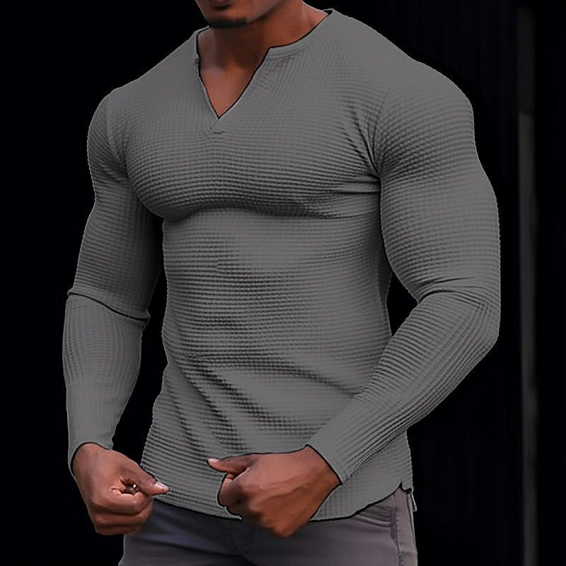 Herren Langarmshirt mit strukturiertem Design Krohn-e