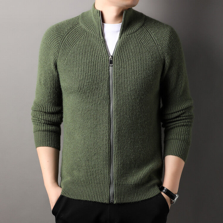 Herren Strickjacke mit hohem Kragen und unauffälligem Reißverschluss Krohn-e