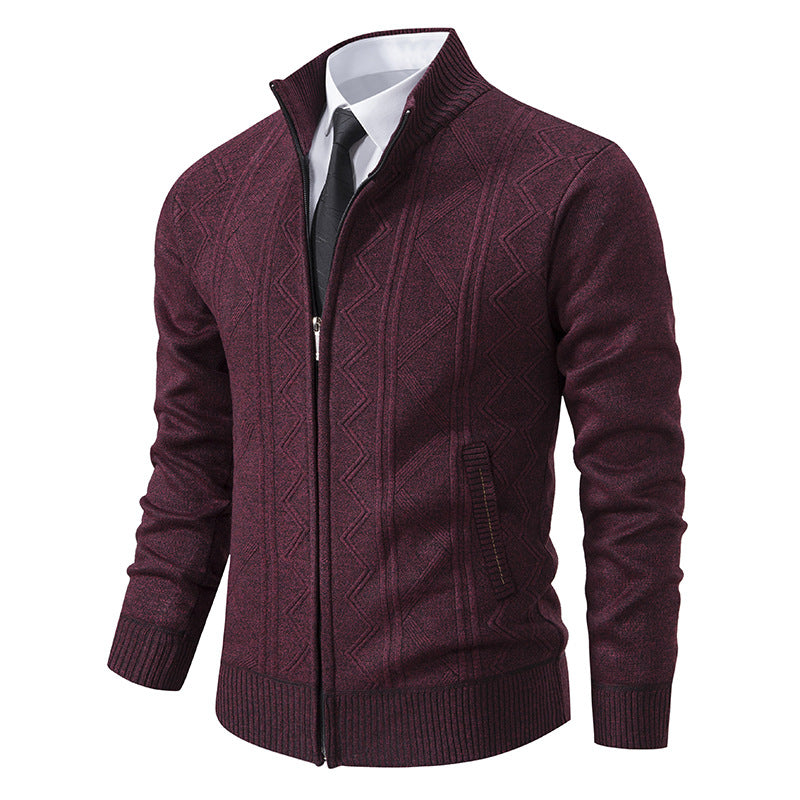 Herren Strickjacke mit hohem Kragen und Zipper Krohn-e