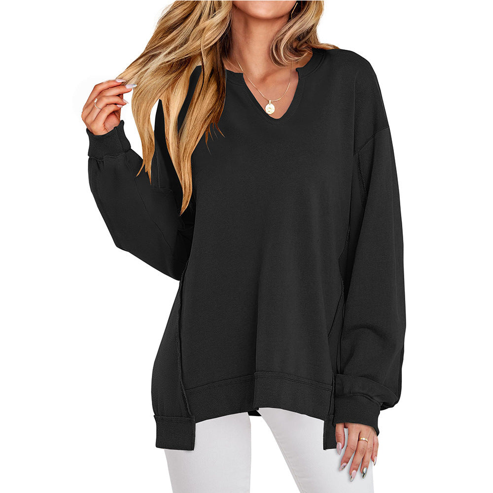 Damen Lässiger pullover mit V-Ausschnitt und überschnittenen Ärmeln Krohn-e