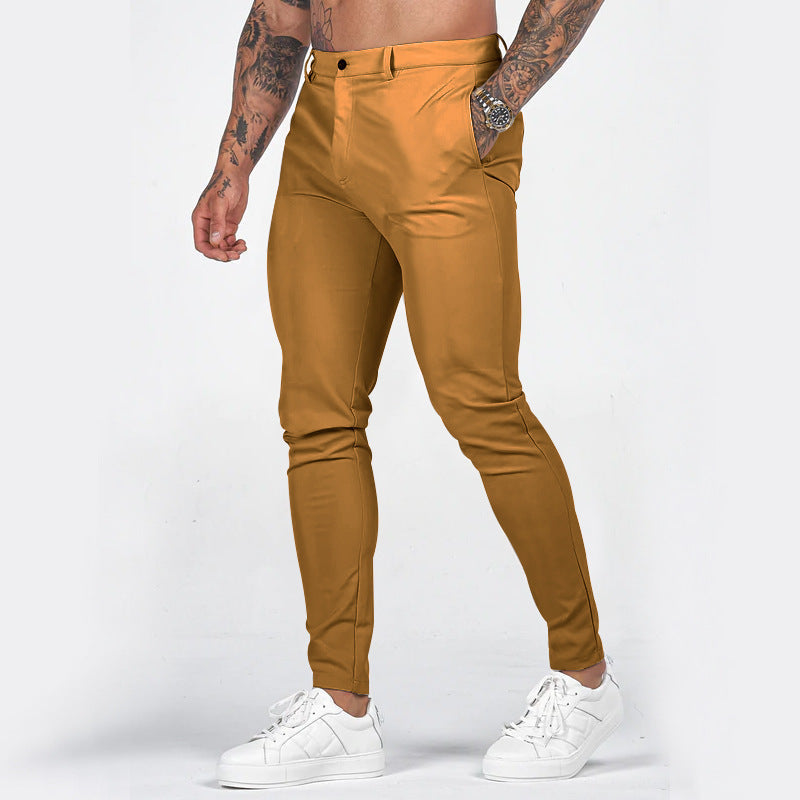 Herren elegante Slim-Fit Chinohose mit elastischem Bund und praktischen Taschen Krohn-e
