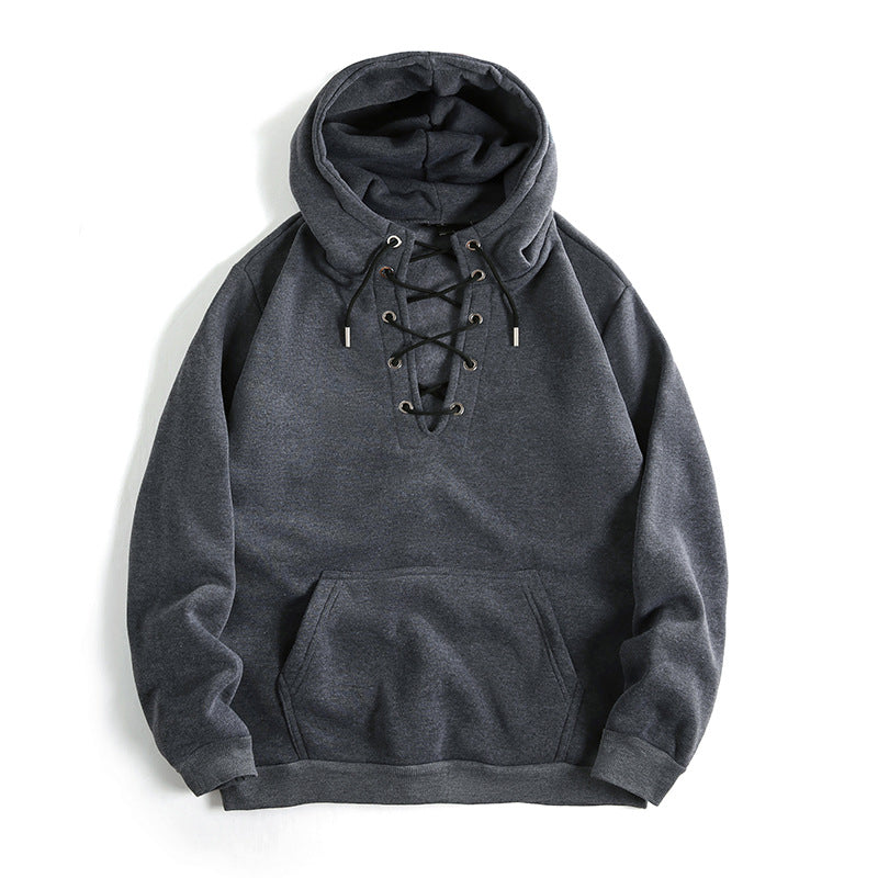 Damen Kapuzenpullover mit raffiniertem Schnürdesign und praktischer Kängurutasche Krohn-e