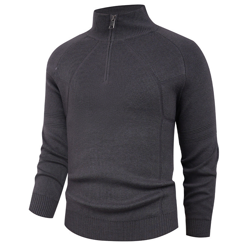 Herren Strickpullover mit modernem Reißverschluss und eleganter Struktur Krohn-e