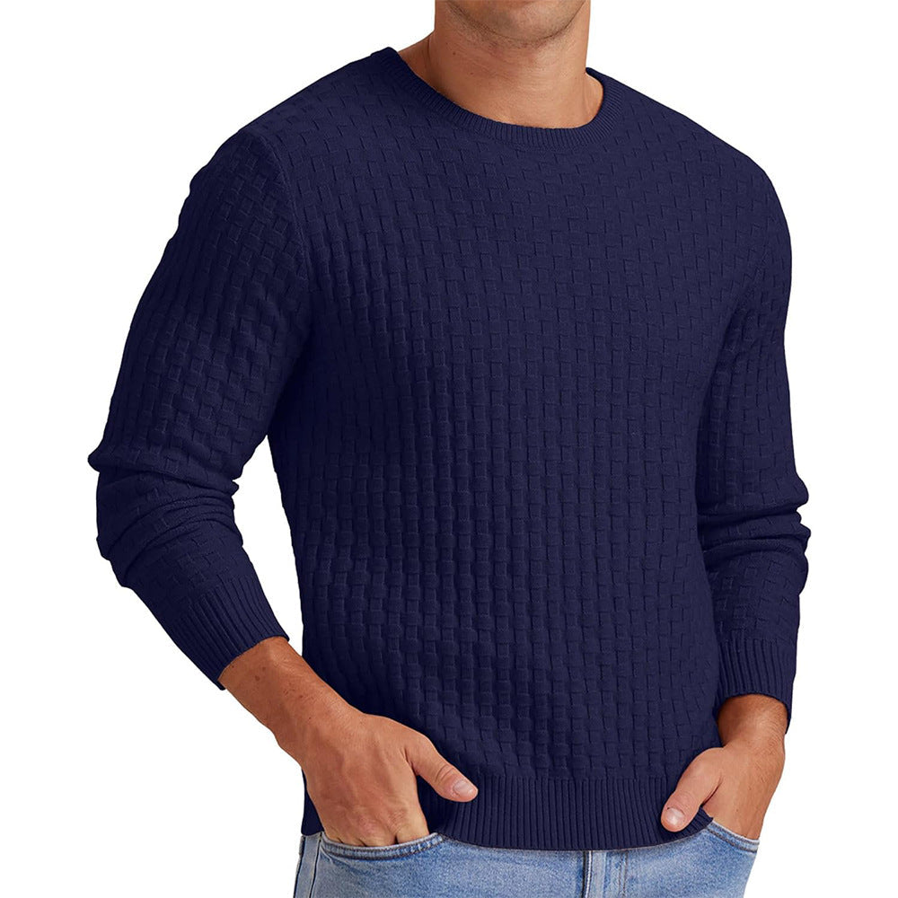 Herren strukturiertes Sweatshirt mit Rundhalsausschnitt und langem Arm Krohn-e