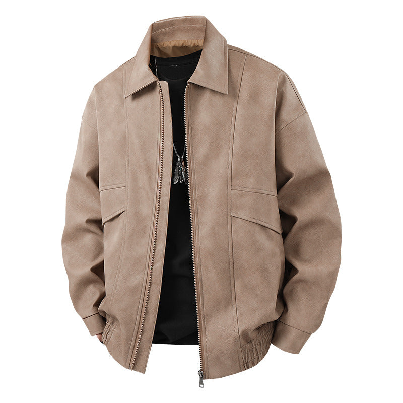 Herren Übergangsjacke im lässigen Vintage-Stil mit seitlichen Eingrifftaschen und elastischen Bündchen Krohn-e