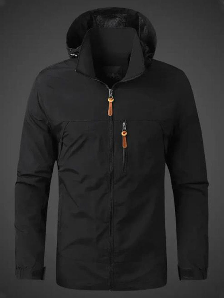 Herren Wetterfeste Funktionsjacke mit verstellbarer Kapuze Krohn-e
