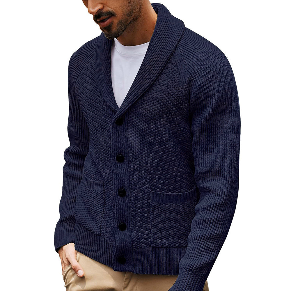 Herren Strickjacke mit strukturiertem Design und praktischem Schalkragen Krohn-e