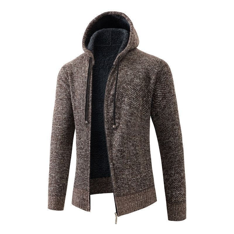 Herren gefütterte Strickjacke mit Kapuze Krohn-e