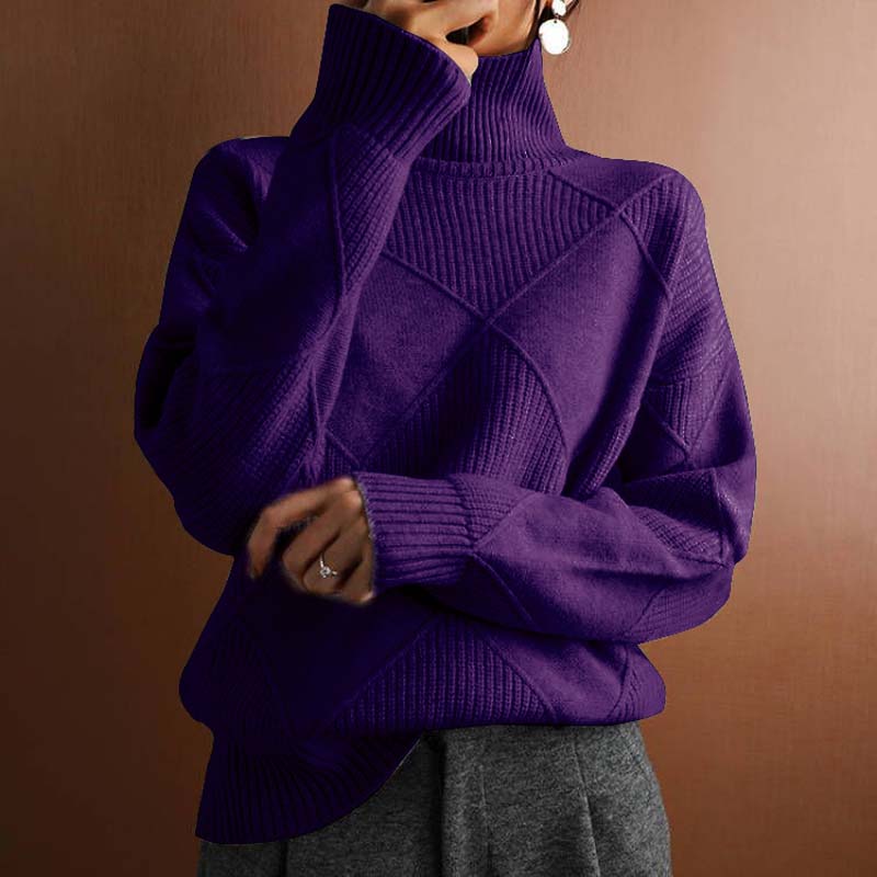 Krohn-e | Einfarbiger Klassischer Strickpullover Für Damen