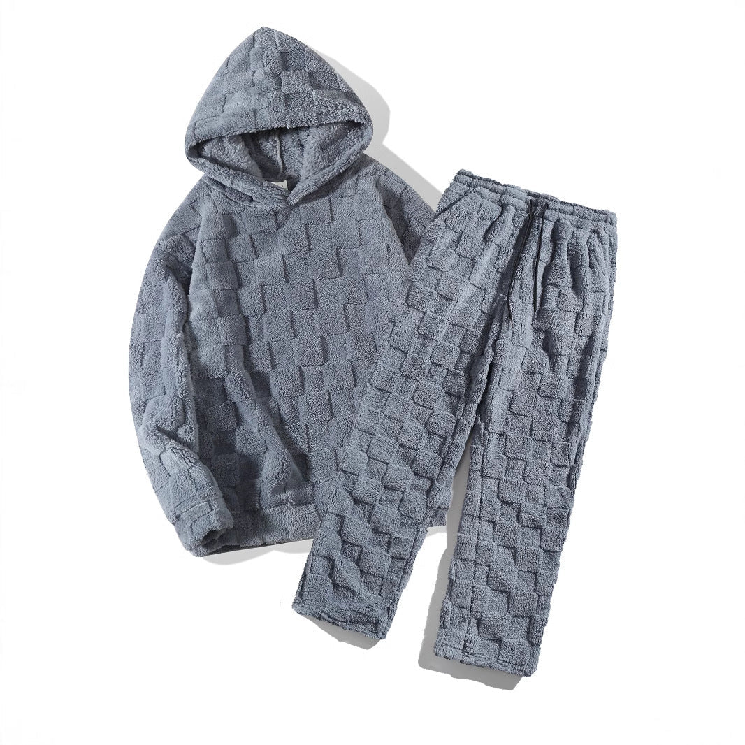 Damen Gemütliches Fleece-Set mit Kapuze und elastischem Bund Krohn-e