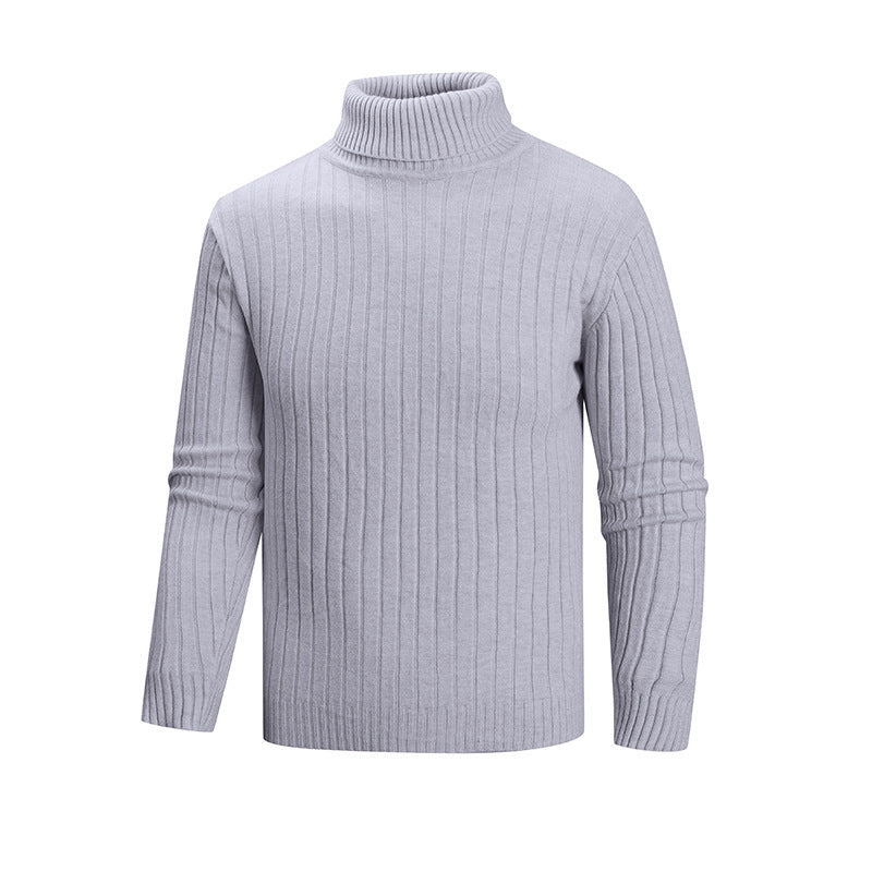 Herren eleganter Pullover mit hohem Kragen und feiner Rippenstruktur Krohn-e
