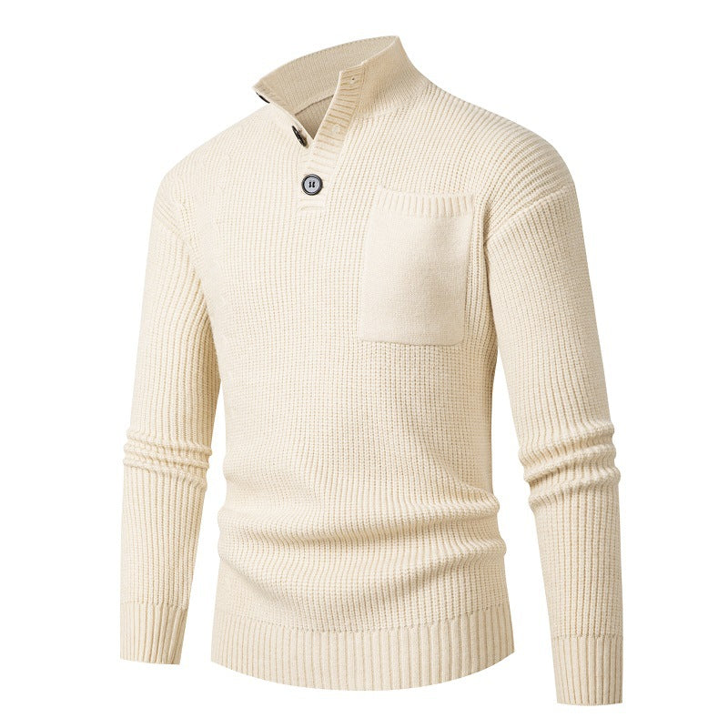 Herren Hochwertiger Pullover mit Modalmuster und Brusttasche Krohn-e