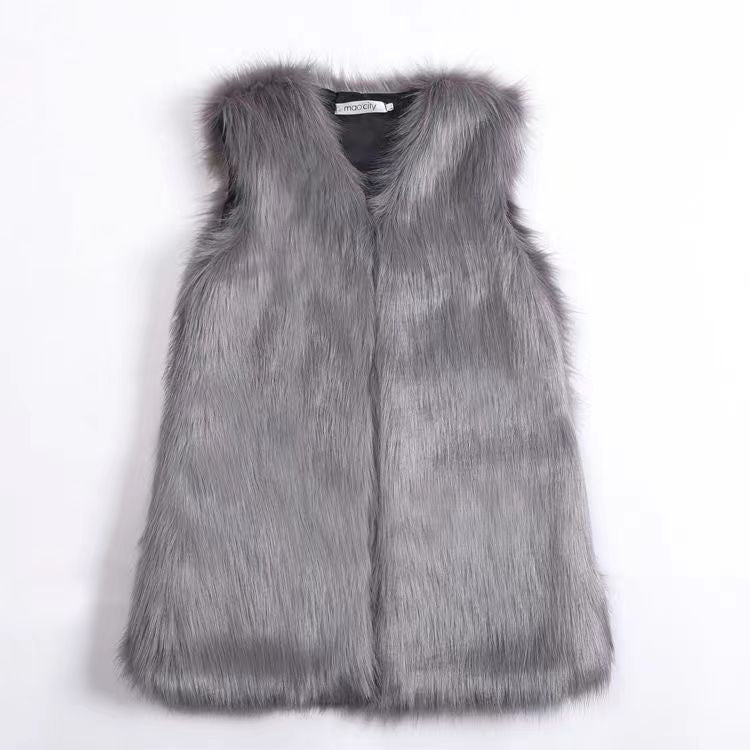 Damen Elegante Kunstpelzweste mit modischem Schnitt Krohn-e