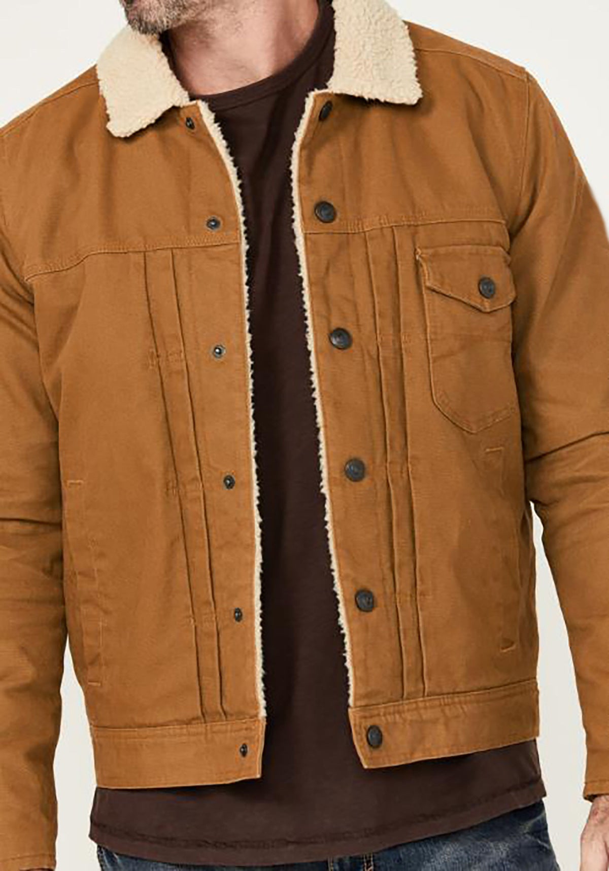 Herren kuschelige und stylische Fleecejacke mit Druckknöpfen Krohn-e