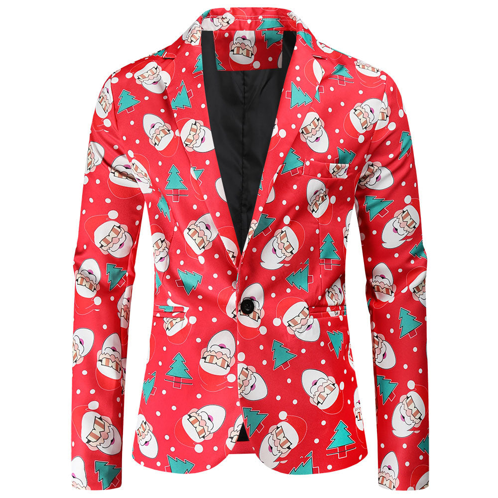 Herren festlicher Blazer mit fröhlichem Weihnachtsdesign Krohn-e