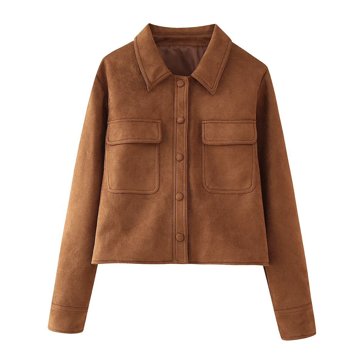 Damen Kunstlederjacke im modischen Oversized-Schnitt mit praktischen Taschen Krohn-e