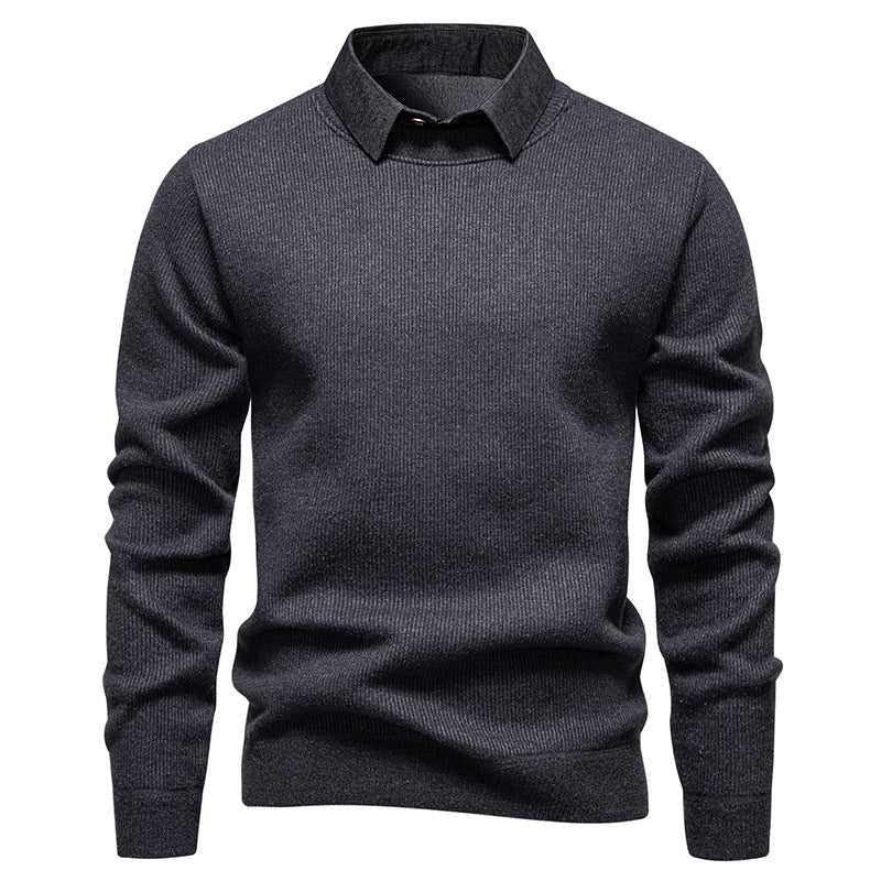 Herren Feinstrickpullover mit modernem Kragen-Design Krohn-e