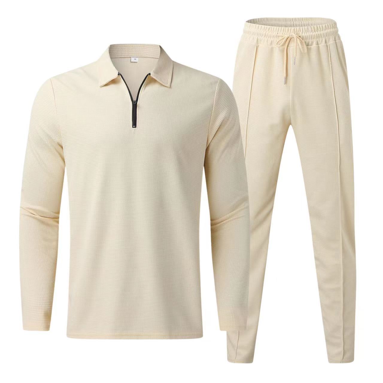 Herren Sportliches Freizeitset mit Polokragen und Reißverschluss Krohn-e