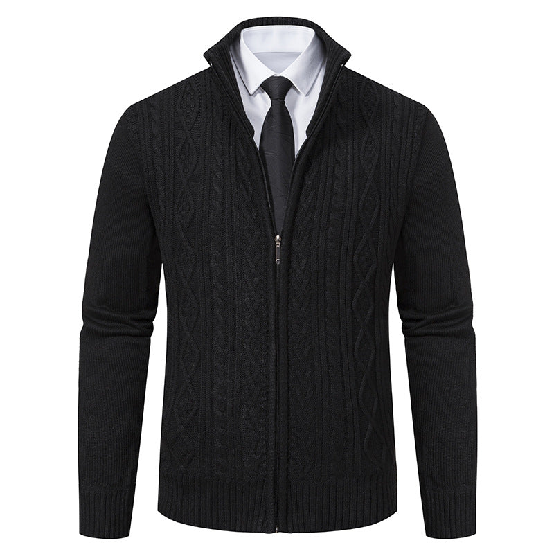 Herren Strickjacke mit hohem Kragen und Reißverschluss Krohn-e