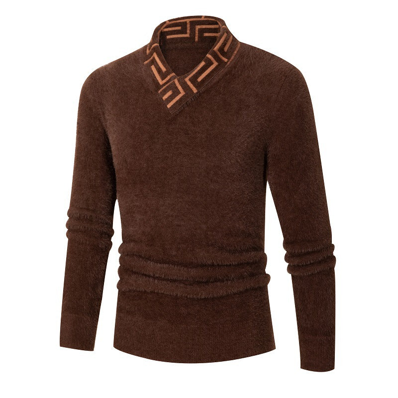 Herren modischer Pullover mit schickem Stehkragen und strukturiertem Design Krohn-e