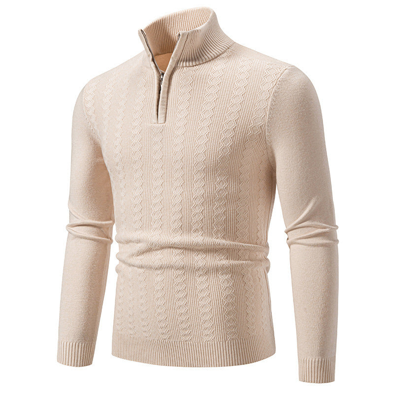 Herren Pullover mit Stehkragen und Zipper Krohn-e