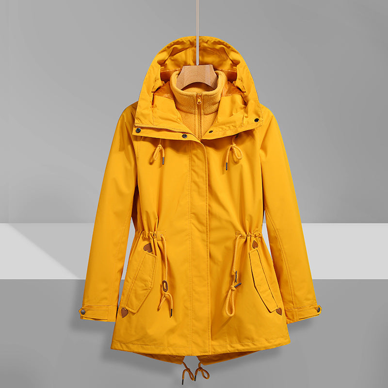Damen wasserfeste Übergangsjacke mit verstellbarem Kapuzensystem und praktischen Taschen Krohn-e