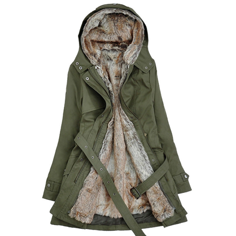 Damen Warm gefütterte Outdoor-Jacke mit Kapuze Krohn-e