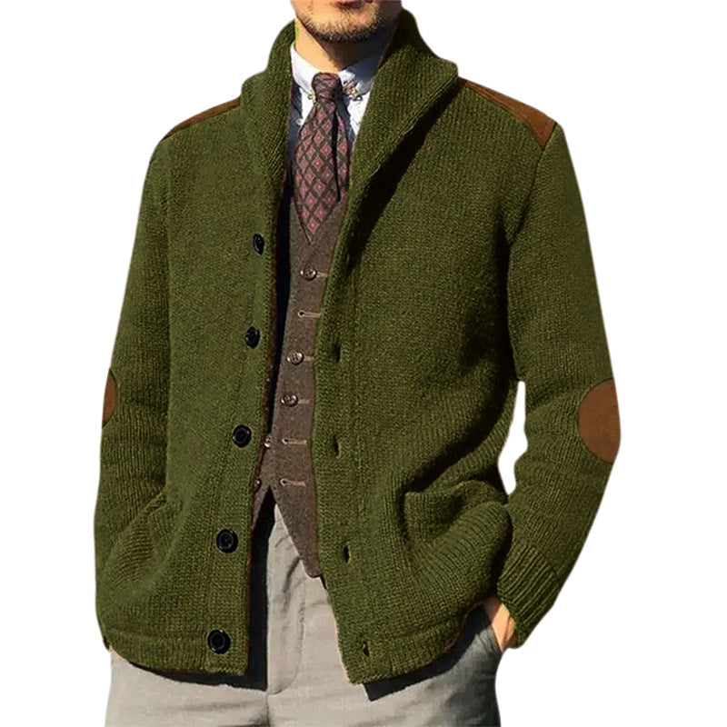 Herren Strickjacke mit klassischem Schalkragen und eleganten details Krohn-e