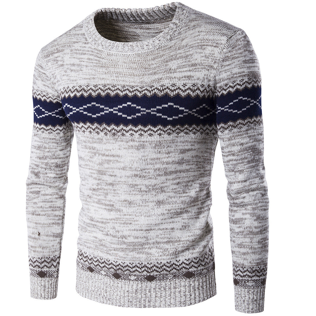 Herren modischer Strickpullover mit grafischem Muster Krohn-e