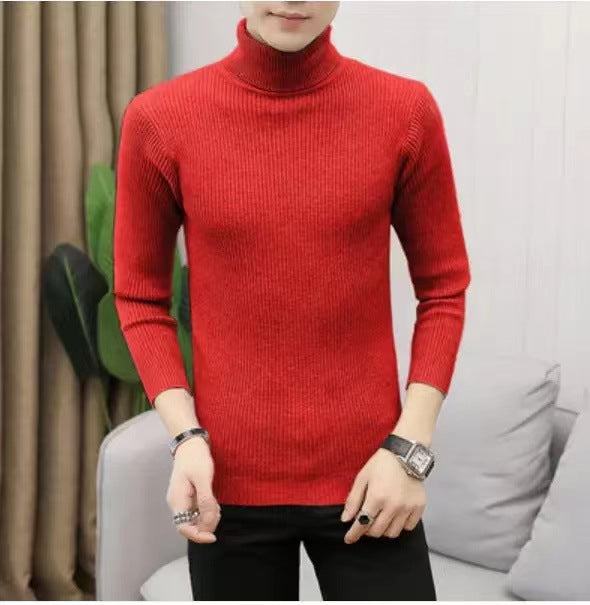 Herren Stehkragen Pullover aus ribbeltem Strick Krohn-e