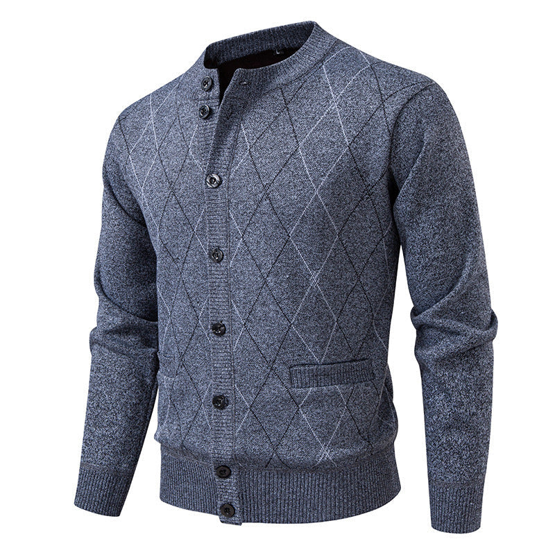 Herren Strickjacke mit modernem Rautenmuster Krohn-e