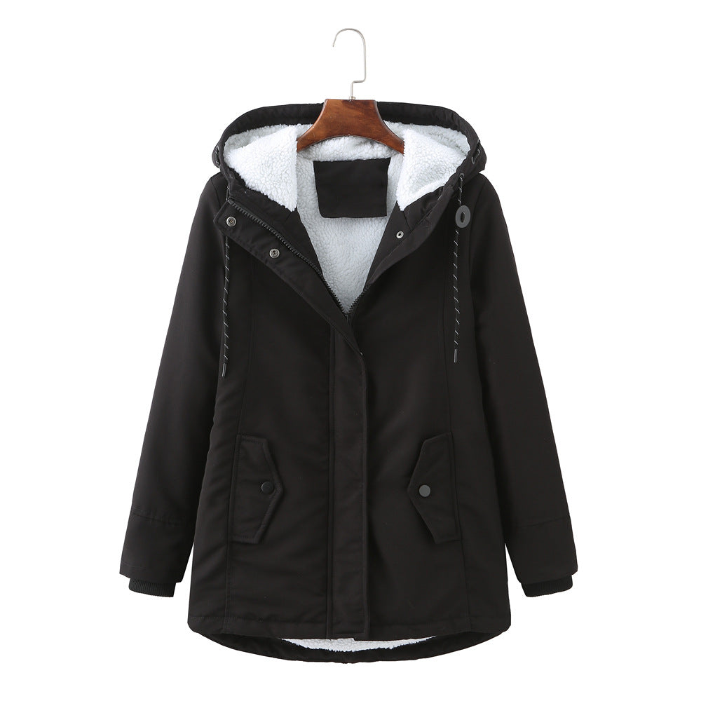 Damen warme Fleecegefütterte Parka-Jacke mit verstellbarem Taillenzug Krohn-e