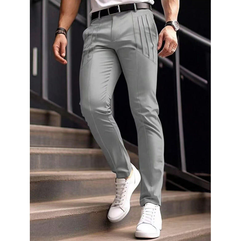 Herren stylische Slim-Fit Anzughose mit plissiertem Design Krohn-e