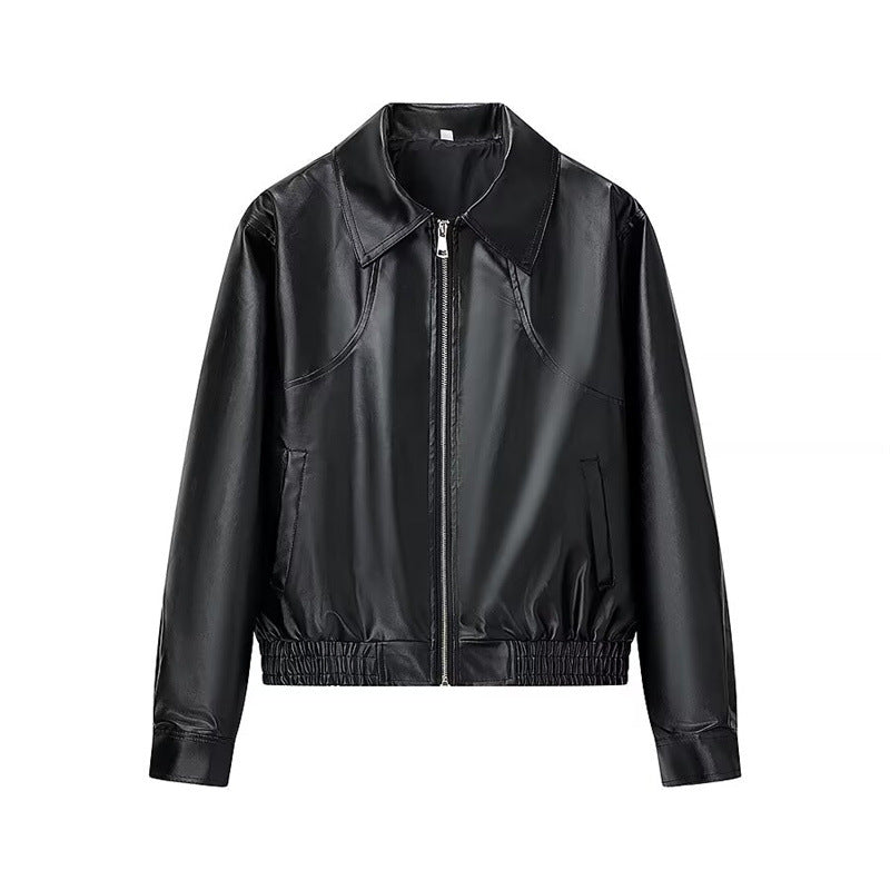 Damen Kunstleder-Shortjacke mit stylischem Reißverschluss Krohn-e