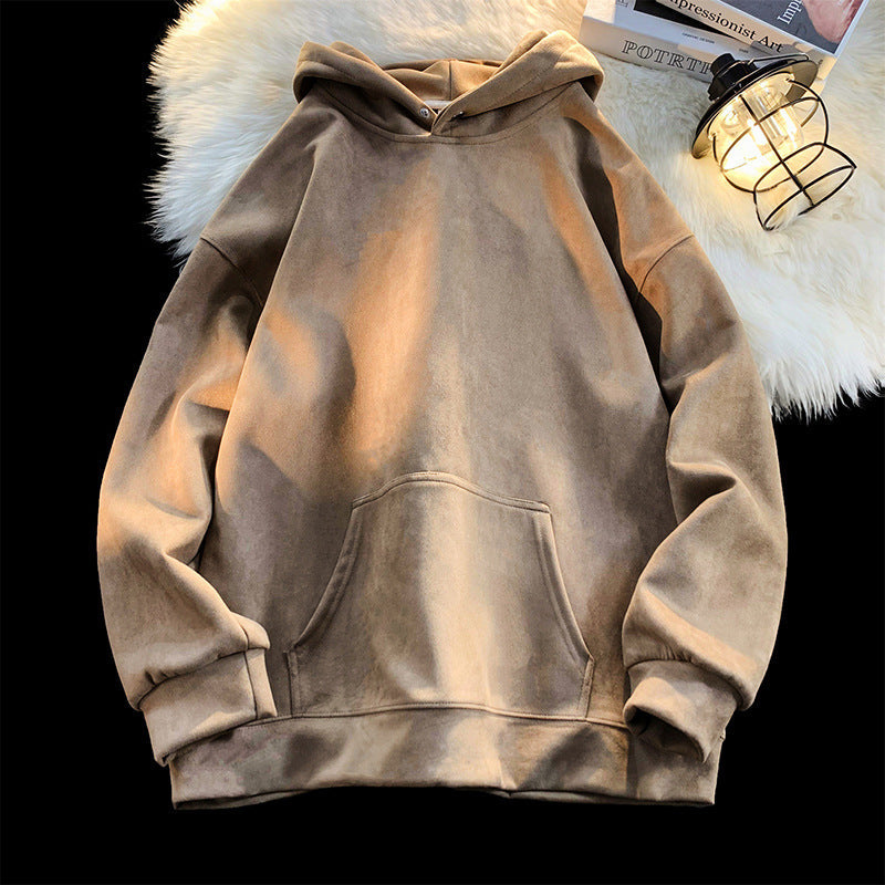Damen gemütlicher Kapuzenpullover im modernen Velourslook Krohn-e