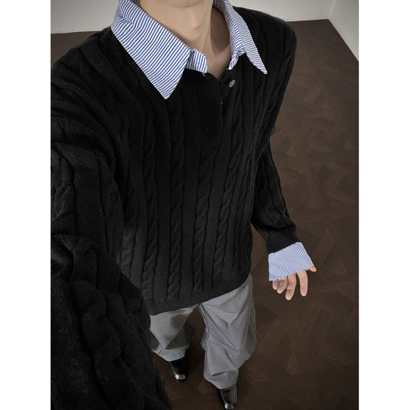 Damen Strickpullover mit hochwertigem Kabelmuster und Kragen Krohn-e