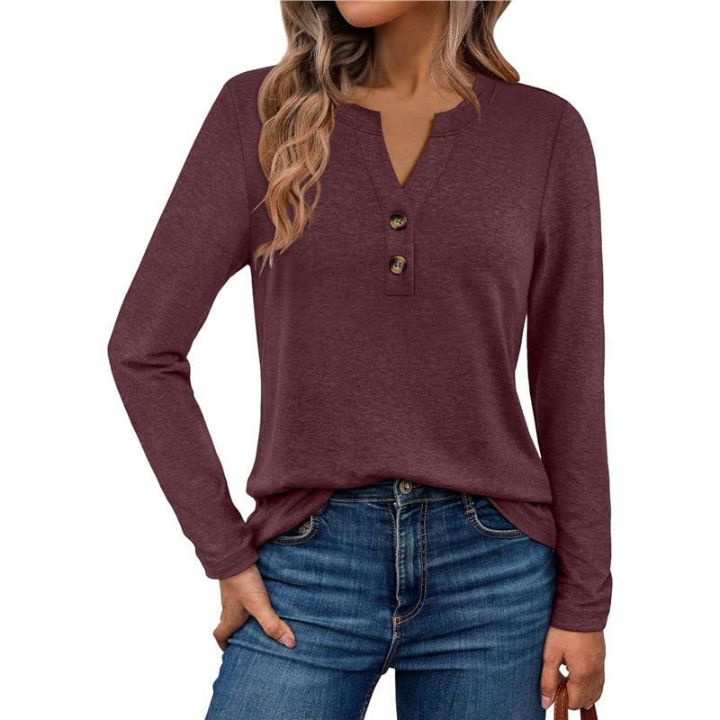 Damen Langarmshirt mit Knopfdetails Krohn-e