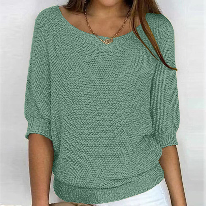 Krohn-e | Lässiger Strickpullover mit Weitem Ausschnitt Weich und Bequem Perfekt für Den Alltag