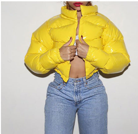 Damen modische kurze Steppjacke mit glänzendem Finish Krohn-e
