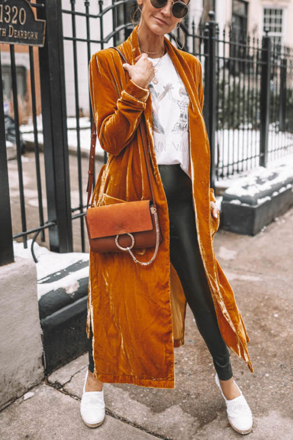 Krohn-e | My Way Samt Strickjacke Mantel