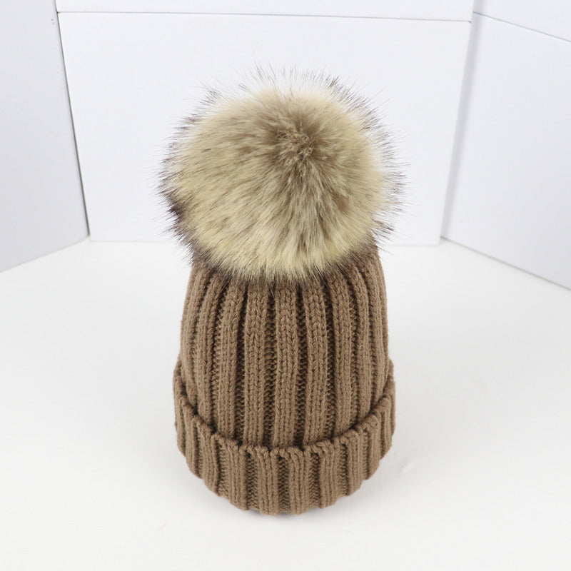 KROHN-E Strickmütze Bommel warm Unisex Winter