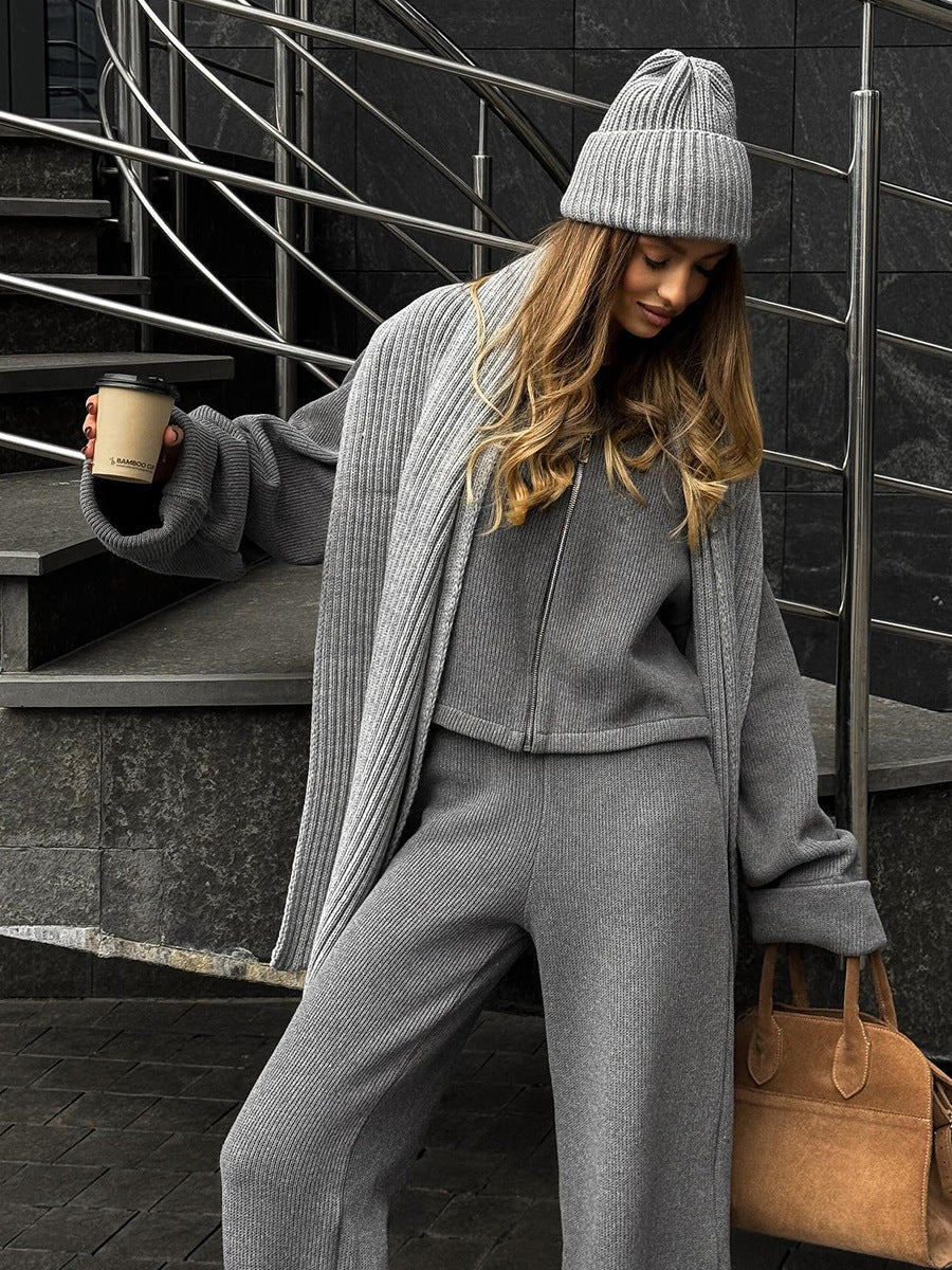 Krohn-e | Reißverschluss Langarmjacke und Weite Hose Anzug