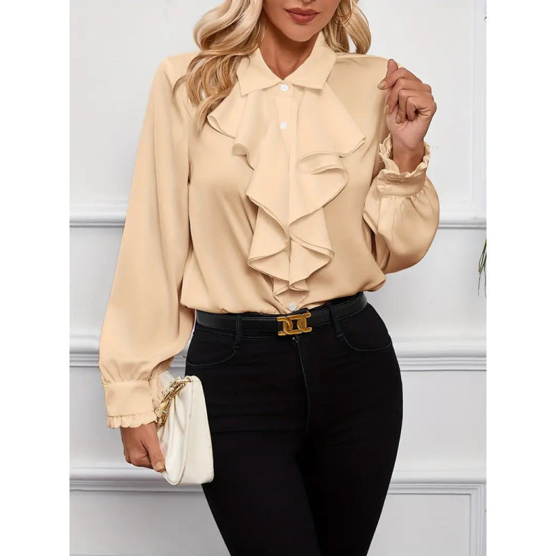 Damen Bluse mitraffinierten Rüschendetails und eleganten Ärmeln Krohn-e